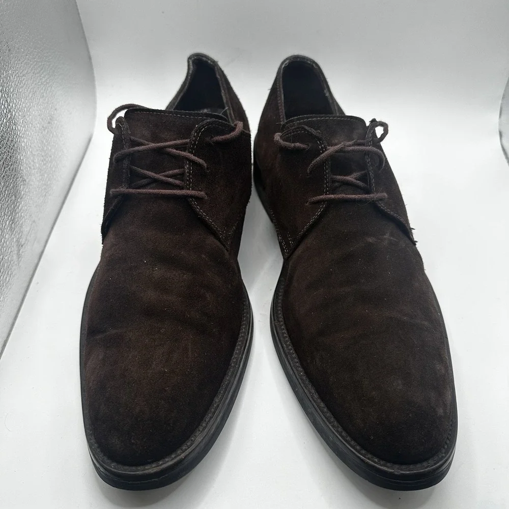 FACONNABLE Andrea Oxfords Made in Italy Shoes Brown Suede Men's US 9.5 42.5 EU
